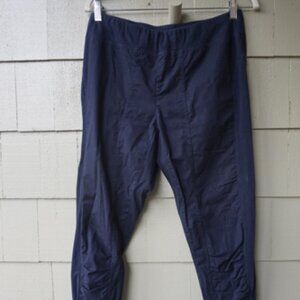 XCVI Lightweight Navy Ruched Leg Long Pants GUC Size L